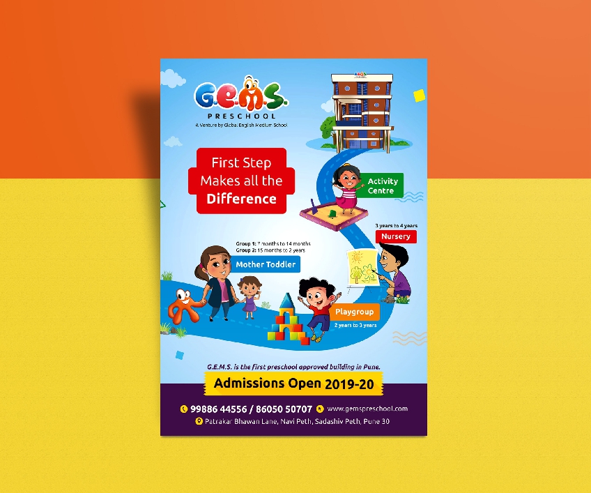 G.E.M.S Preschool pamphlet design
