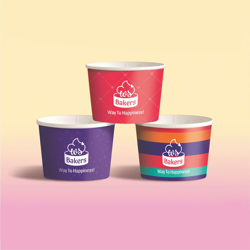 WS Baker ice-cream cup design