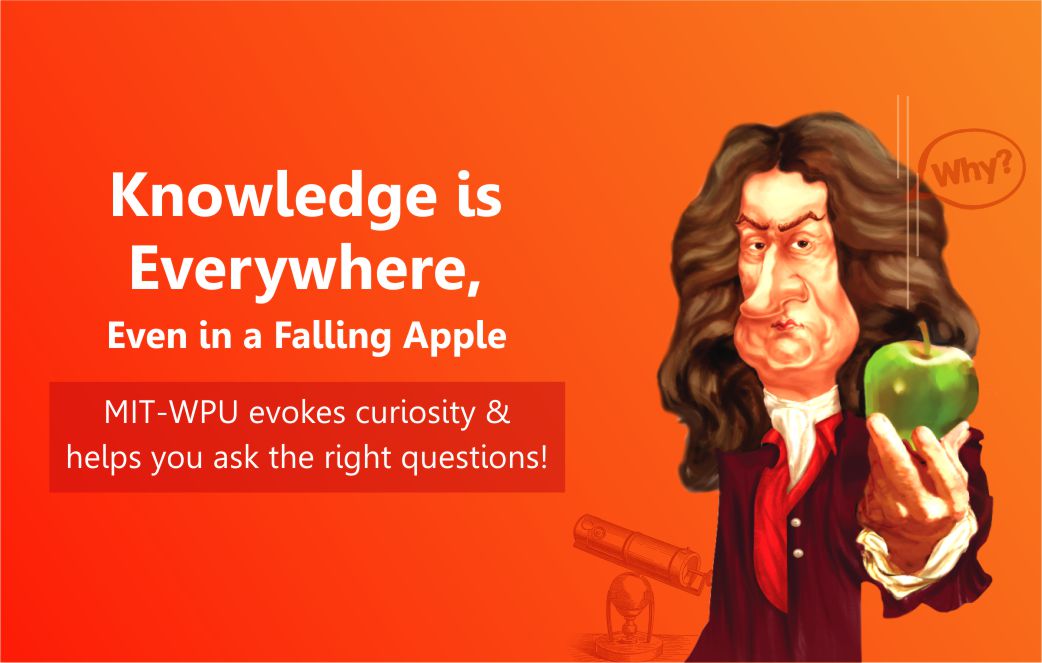 MIT-WPU Knowledge is everywhere even in falling apple creative design