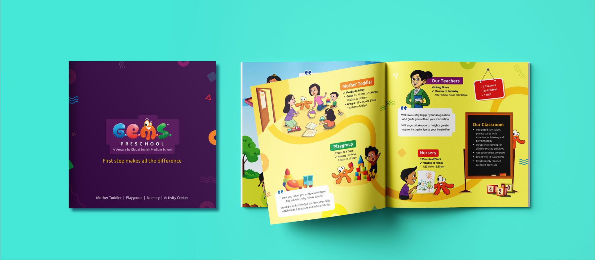 G.E.M.S Preschool magazine design