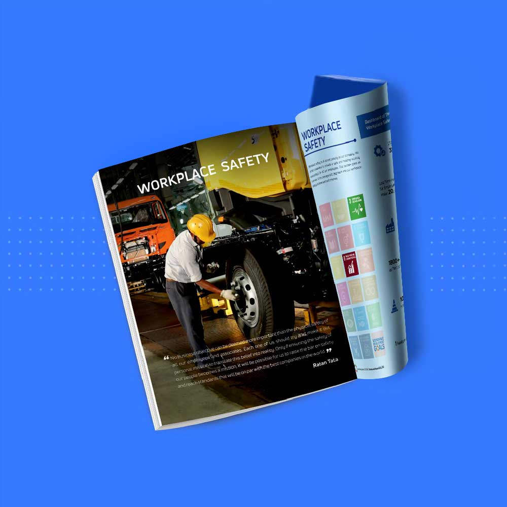 Tata Magazine workplace safety page design