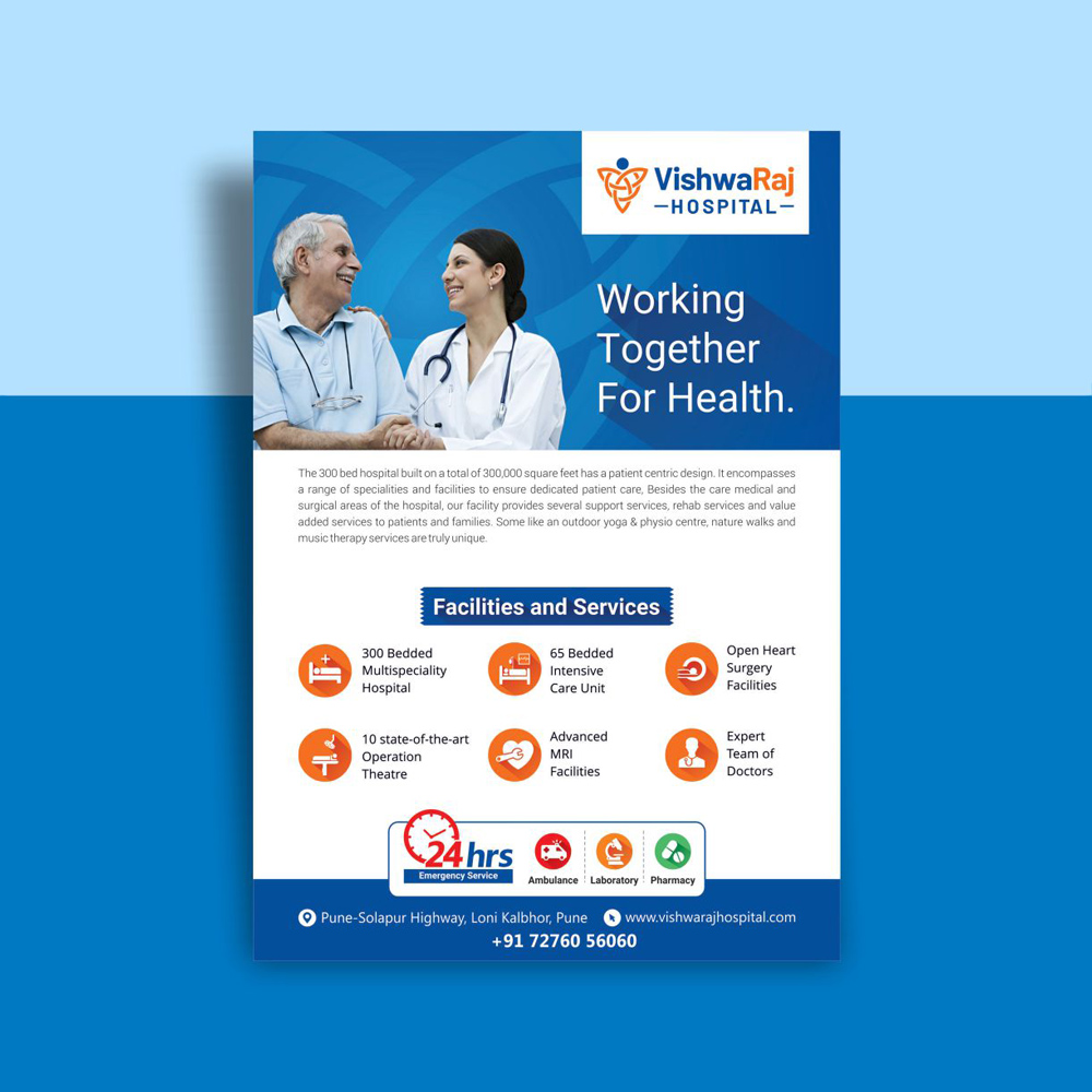 Vishwaraj Hospital pamphlet design