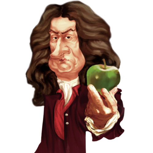 Isaac Newton cartoon image