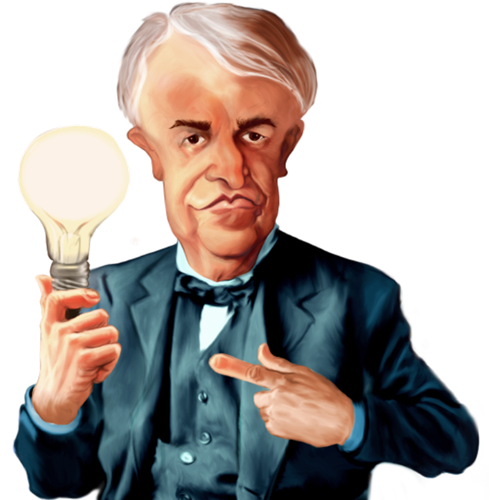 Thomas Edison cartoon image