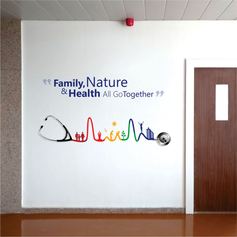 Sparsh Hospital stethoscope wall art