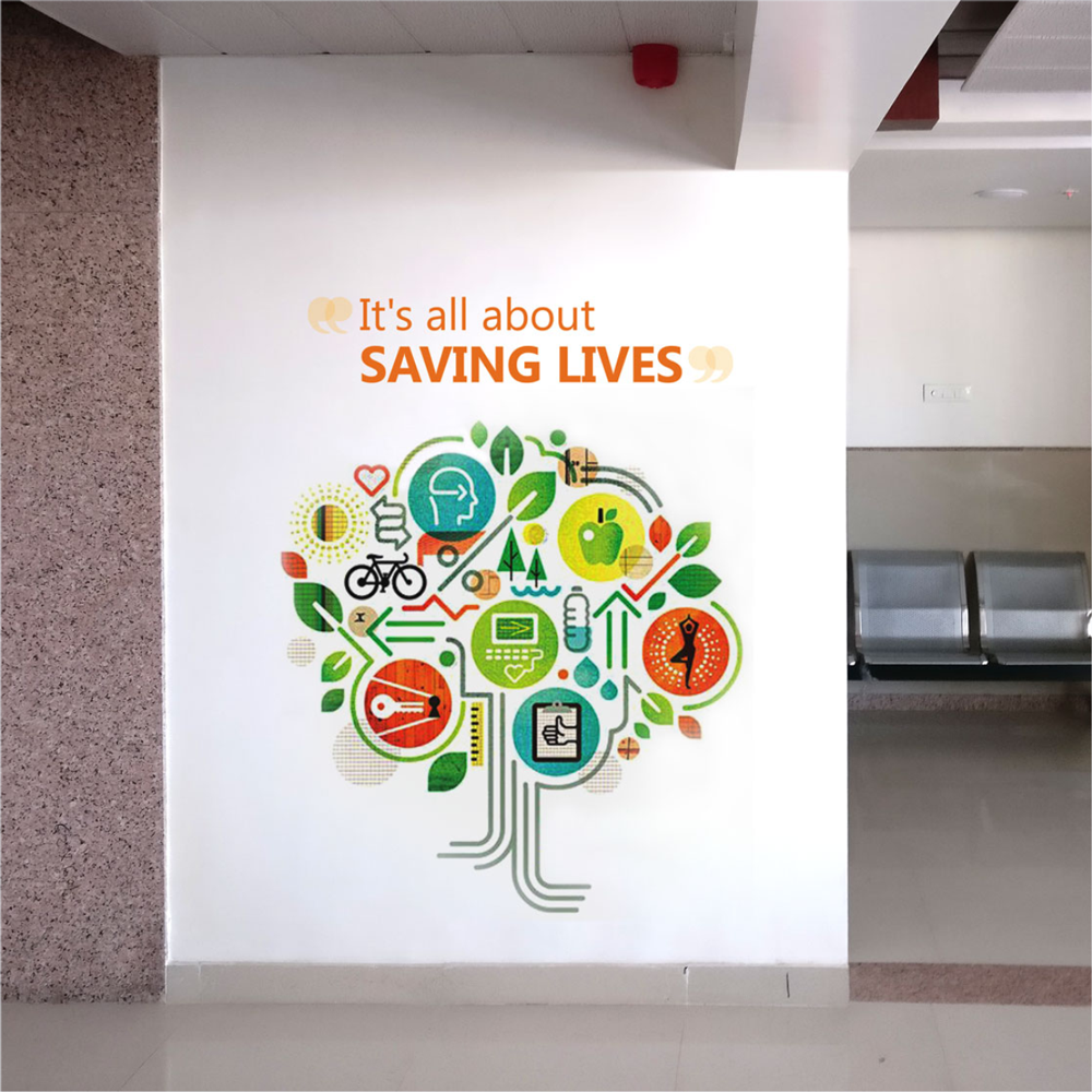 Sparsh Hospital its all about saving lives wall design