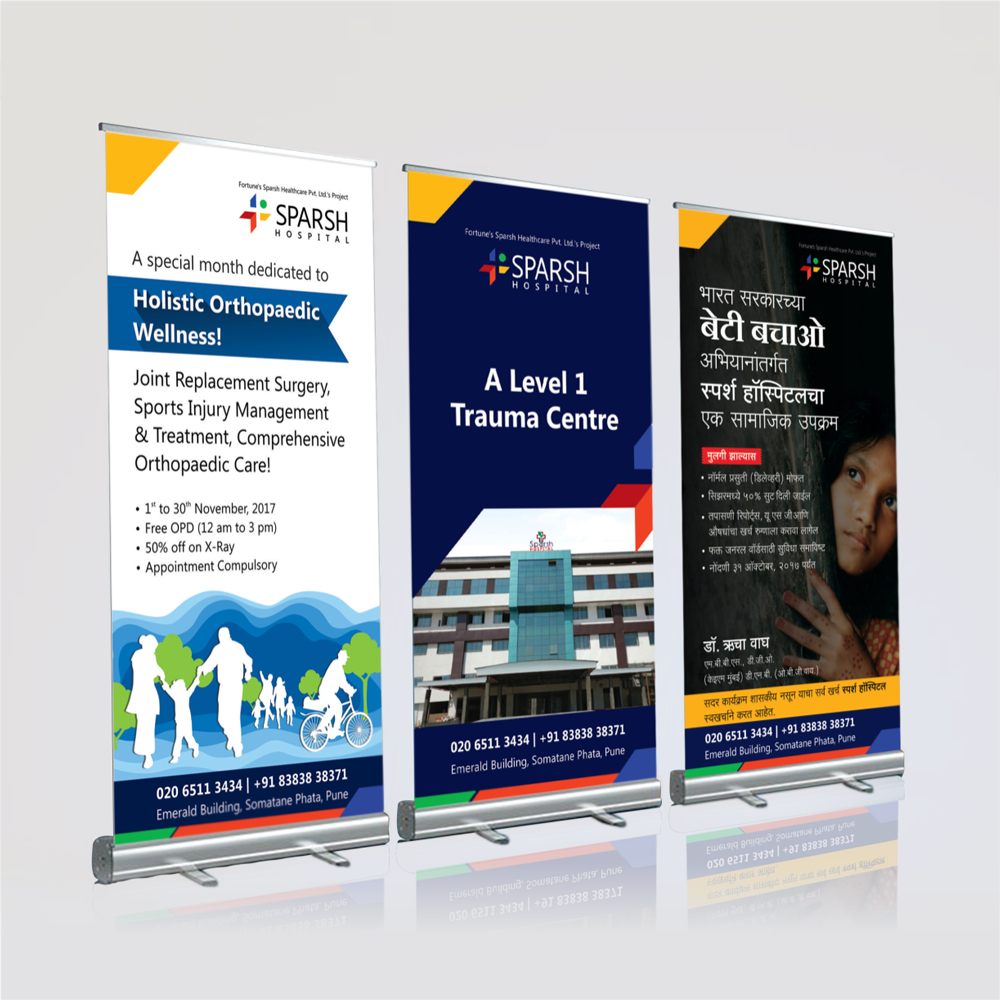 Sparsh Hospital multiple standee designs