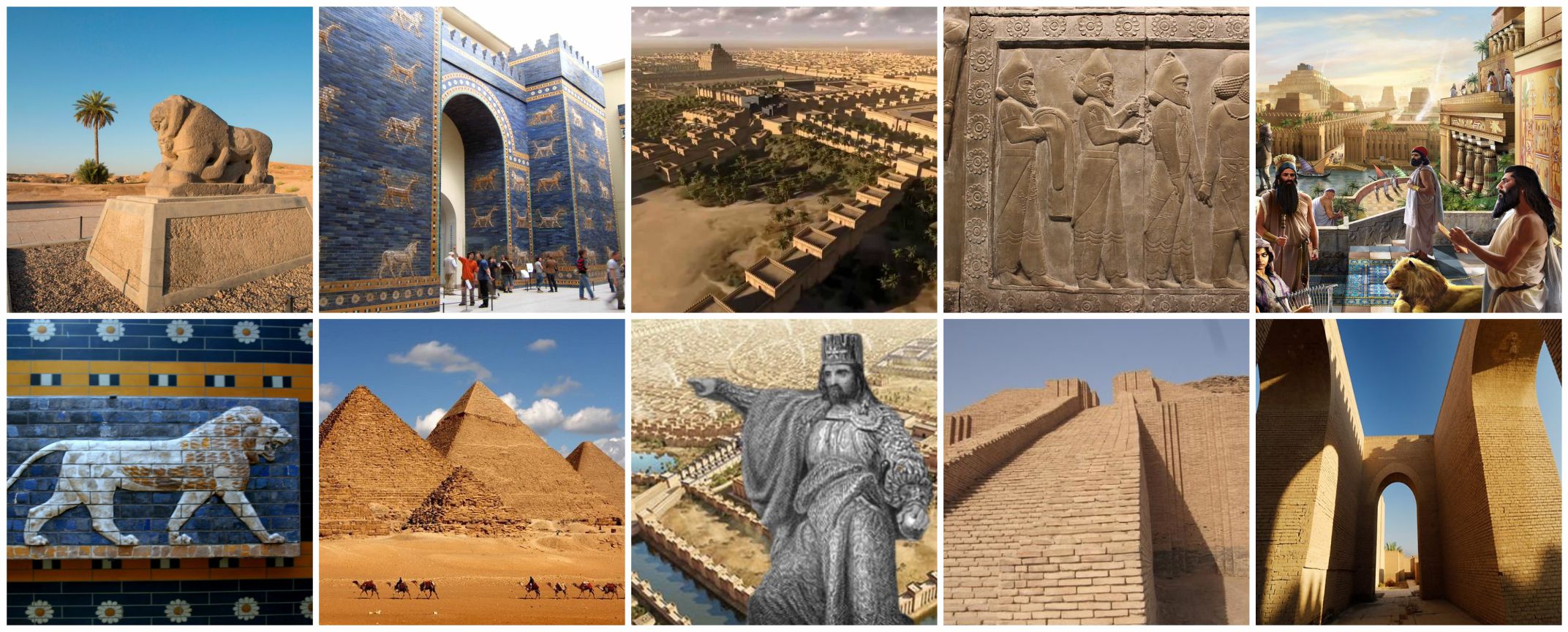 Collage consisting of history of Egypt