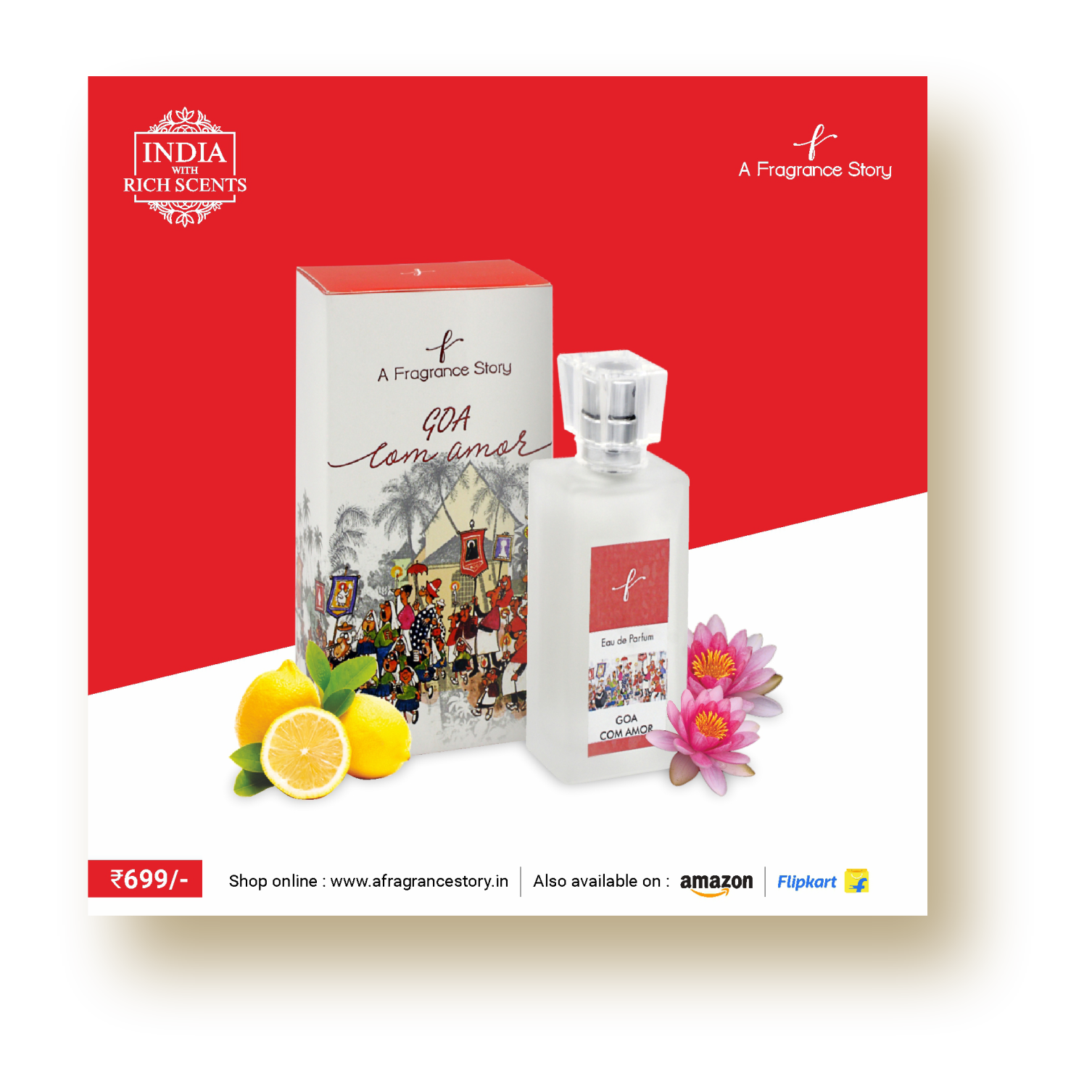 A Fragrance Story Goa com amor bottle Social media posts 