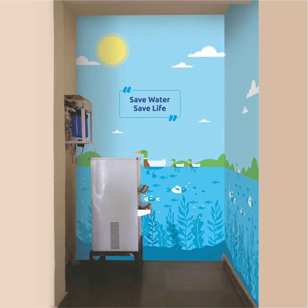 Vishwashanti Gurukul save water save life wall art