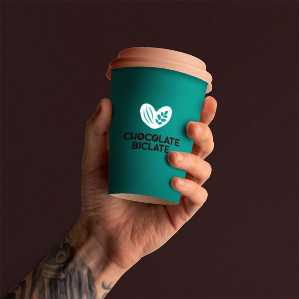 Chocolate Bicalate takeaway coffee cup