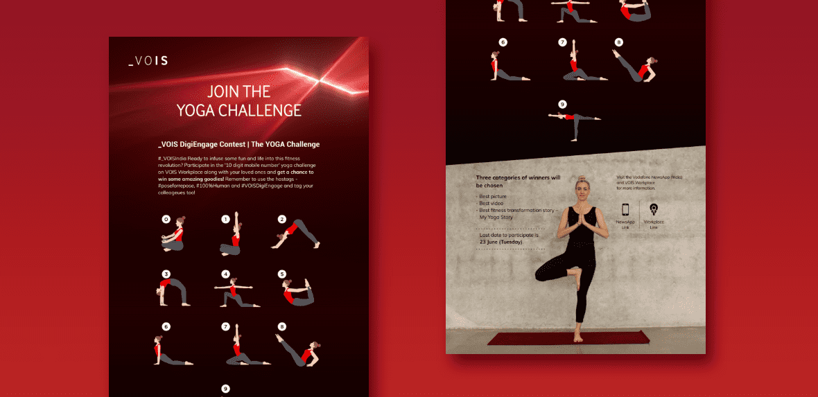 VOIS join the yoga challenge creative designs