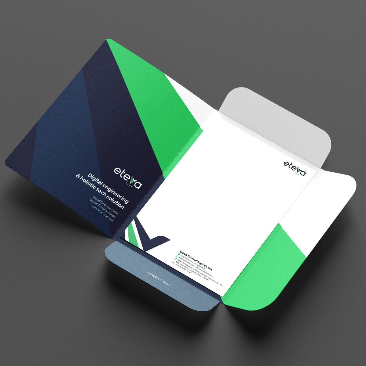 Eteva tech invitation card design